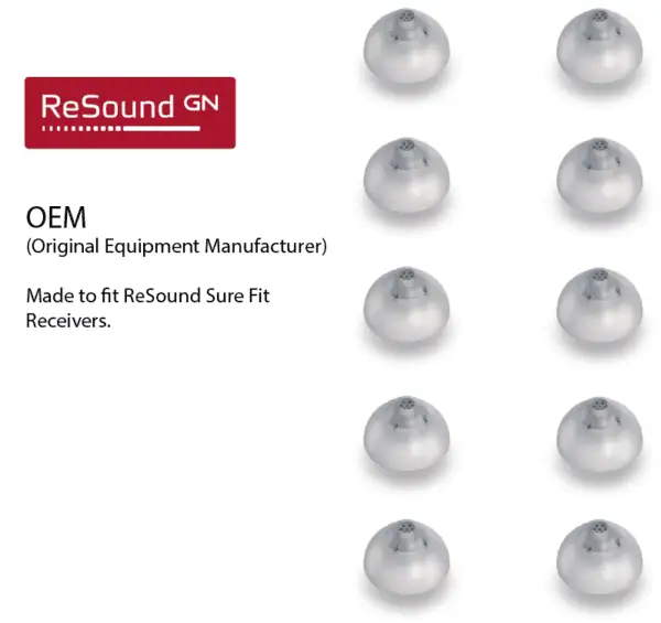 ReSound Sure Fit Large Closed Domes OEM in Smokey Gray