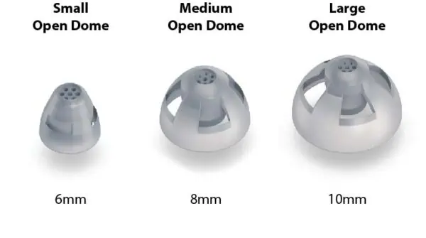 ReSound Sure Fit Open Dome Size Comparison